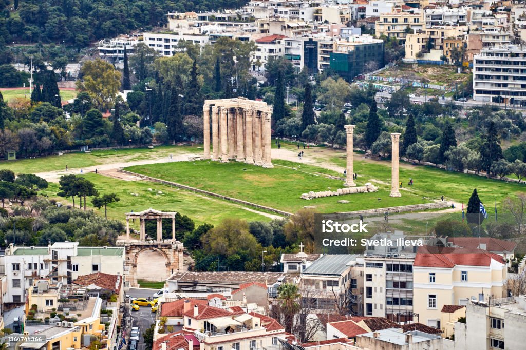 Temple of Olympian Zeus Temple of Olympian Zeus downtown Athens, Greece Athens - Greece Stock Photo
