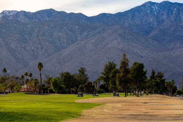 istock Golf course in Palm Springs with mountains 1364744611