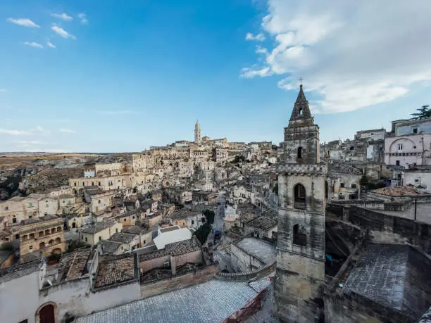 Sassi di Matera panoramic view. Famous ancient city in Southern Italy.