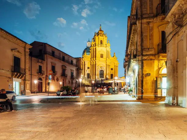 Photo of Ragusa Ibla town square at sunset