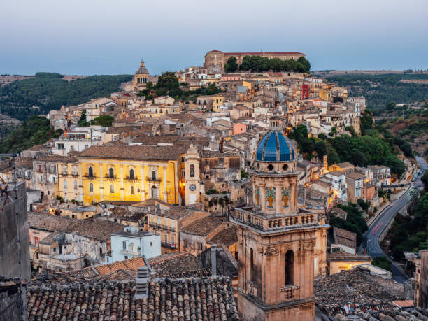 istock Panoramic view of Ragusa Ibla at sunset 1364746478