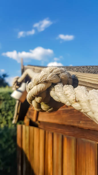 istock thick old rope with a knot 1364750493