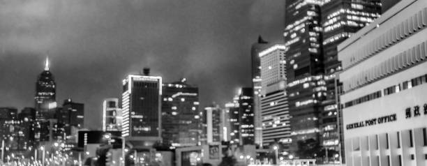 istock Blurred view of Hong Kong night skyline. 1364753718