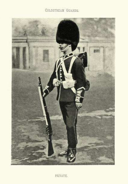 istock British Army, Private of the Coldstream Guards, Victorian military uniforms, 19th Century 1364753862