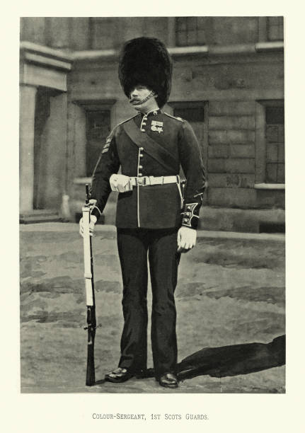 istock British Army, Colour Sergeant of the 1st Scots Guards, Victorian military uniforms, 19th Century 1364753905