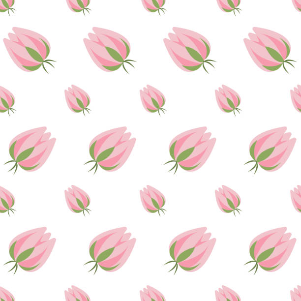 illustrations, cliparts, dessins animés et icônes de motif vectoriel pour la fête des mères. carte avec bouquet de fleurs, tulipes roses - girl5