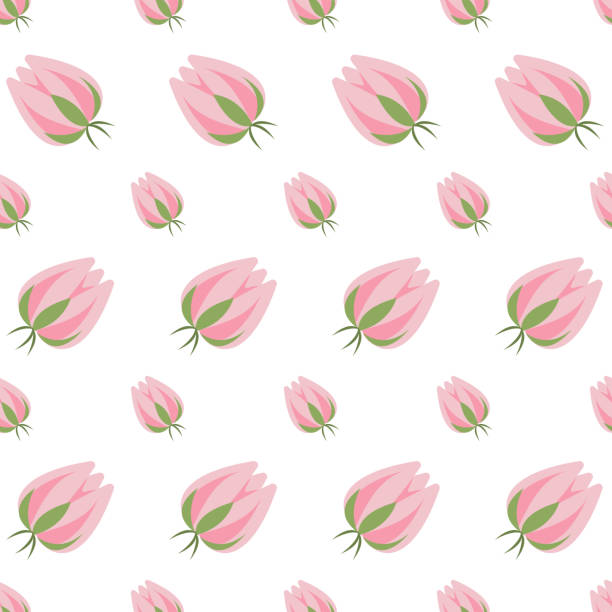 ilustrações de stock, clip art, desenhos animados e ícones de vector pattern for mother's day. card with a bouquet of flowers, pink tulips - girl5