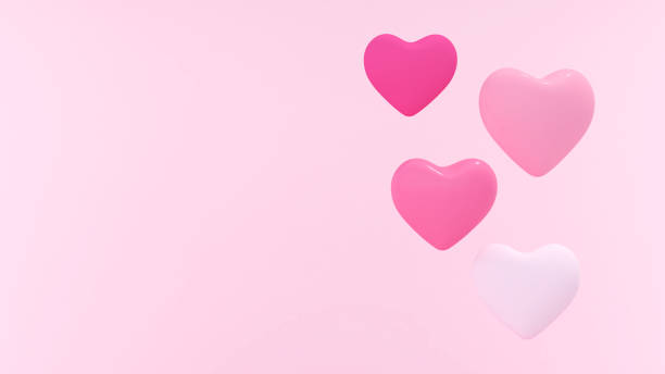 istock Heart shape on a pink background,valentine day,3D rendering 1364762524
