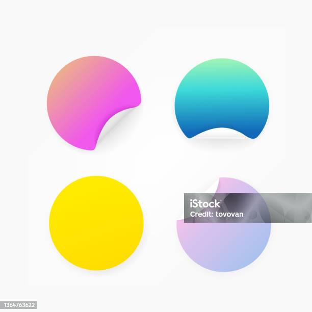 Graphite Gradient Sticker Trendy Gradient Paper Stickers Vector Collection Isolated On White ...