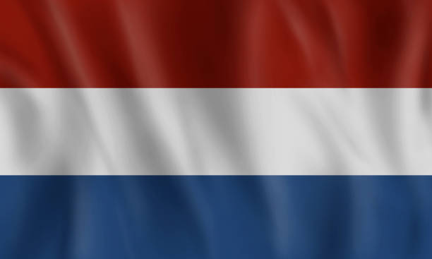 Illustration of netherland flag flying isolated. vector art illustration