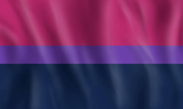 Illustration of bisexual flag flying. vector art illustration