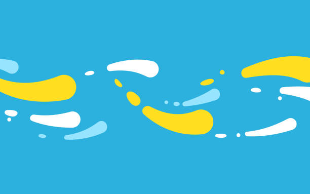 ilustrações de stock, clip art, desenhos animados e ícones de splash abstract flow background design - blue yellow illustrations
