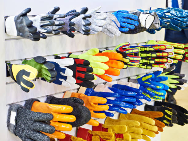 Protective gloves for workers and builders in the store