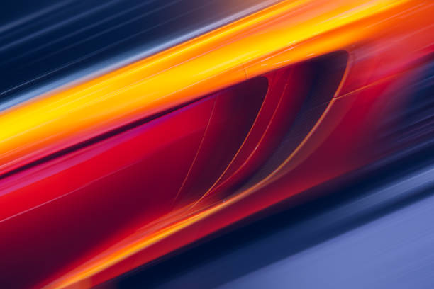 Speed driving trough corner.  Automobile bumper view.