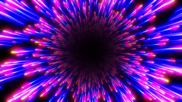 istock Abstract background neon glow purple blue colors, cosmic speed concept 1364770894