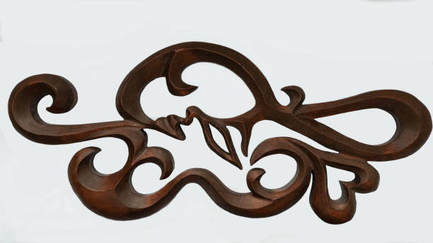 istock Fine wood carving on a white background 1364773409