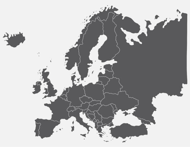 illustrations, cliparts, dessins animés et icônes de doodle dessin à main levée de la carte de l’europe. - pays zone géographique