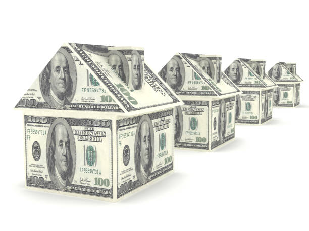 hipoteca de la casa bienes raíces dinero dólar seguro de hogar - interest rate house loan budget fotografías e imágenes de stock
