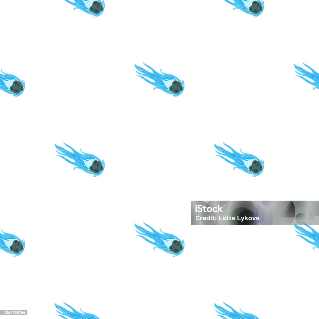 Comet Fly Seamless Pattern Design Meteorite Rain Repeated Stock ...