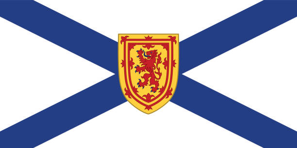 illustrazioni stock, clip art, cartoni animati e icone di tendenza di bandiera della nuova scozia, canada - scotia