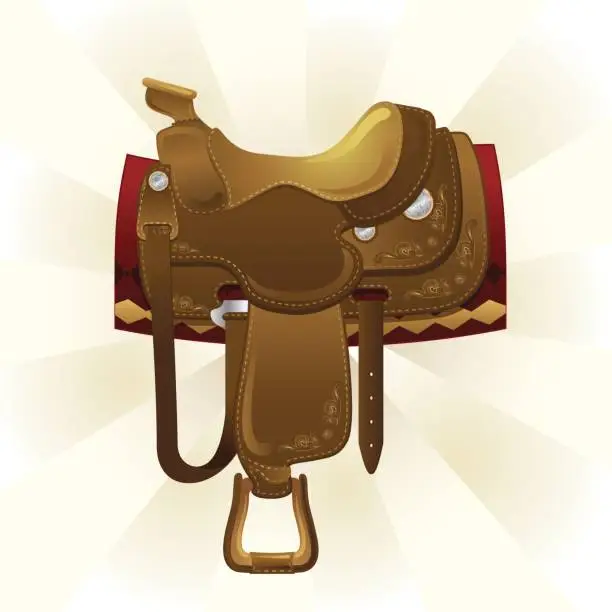 Vector illustration of Western Saddle