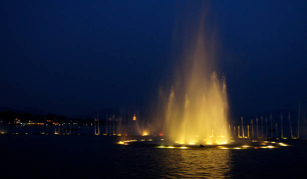 istock Illuminated fountain on West Lake, Hangzhou, China 1364790519