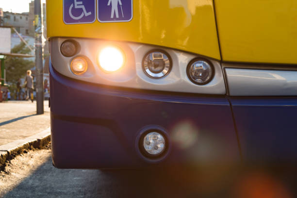 istock Public transportation bus in urban surroundings. 1364795073