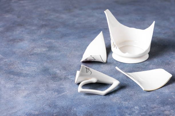 istock Fragments of white fragile porcelain cup 1364798968