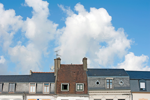 Rooftops of Montreuil, Pas de Calais, France. Montreuil-sur-mer - although nowhere near the sea today -  is in the Pas-de-Calais department, northern France. It is located on the Canche river, not far from Étaples