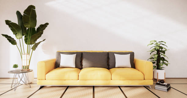istock Living room japan tropical minimalist design.3D rendering 1364807827