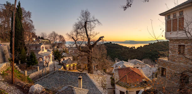Traditional greek village of Pinakates on Pelion mountain in central Greece. Traditional greek village of Pinakates on Pelion mountain in central Greece. pilio greece stock pictures, royalty-free photos & images