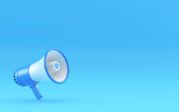 istock 3d Render Blue Megaphone on Blue Gradient Background Stock Photo 1364817765