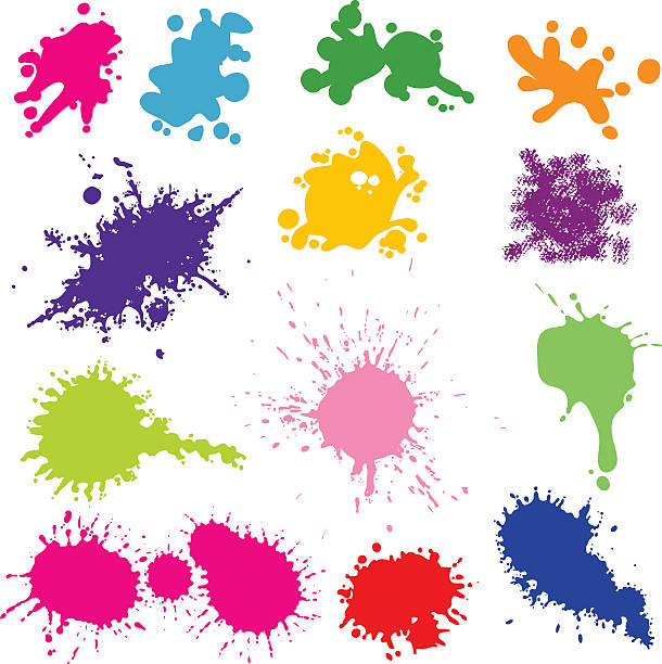 잉크에도 splats - blob ink drop contrasts stock illustrations