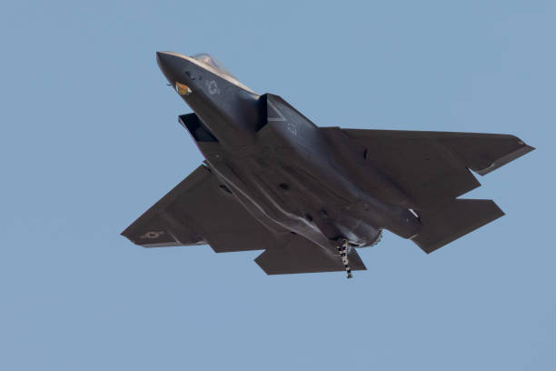 istock Close view of a F-35C approaching with the tailhook extended 1364822824