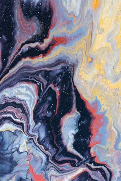 istock Fluid art painting. Abstract decorative marble texture. 1364824345