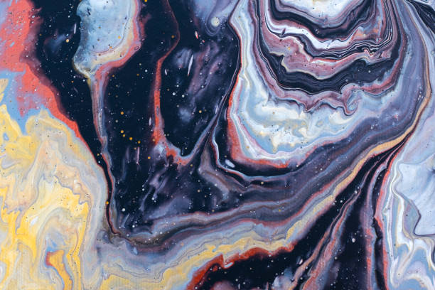 istock Fluid art painting. Abstract decorative marble texture. 1364824383