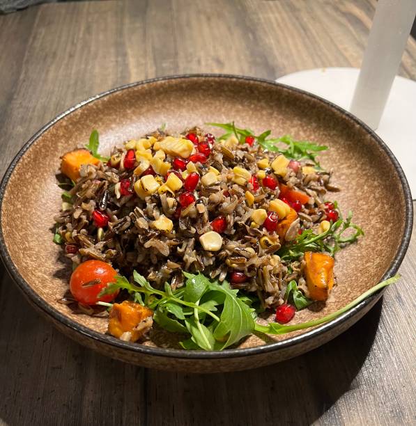 istock Brown rice salad with truffle sauce 1364827959