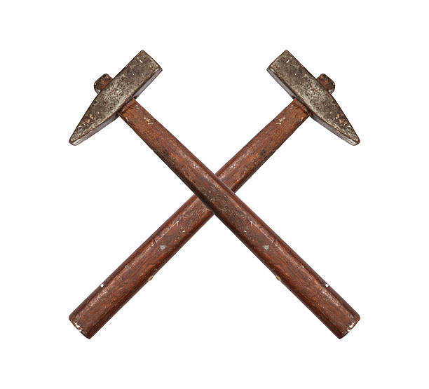 old two hammer shape across stock photo