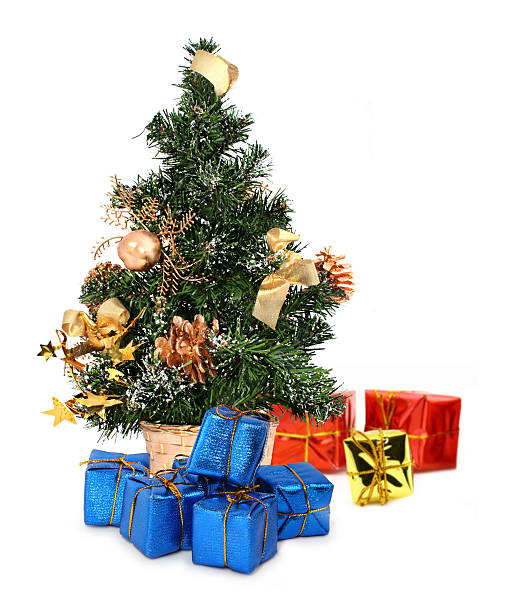 istock XL size christmas tree and gifts 136482941