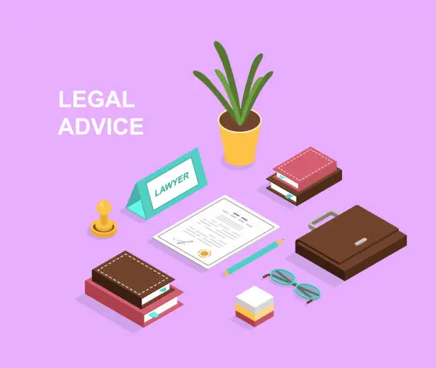 Vector illustration of Legal Advice Isometric Vector