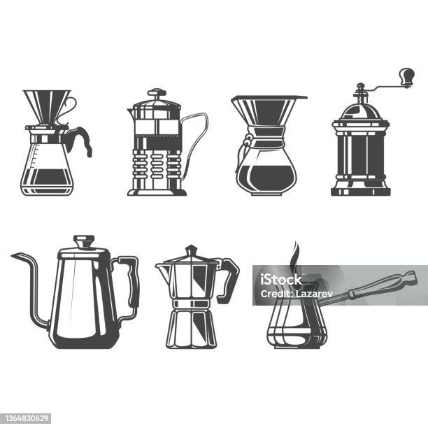 https://media.istockphoto.com/id/1364830629/vector/brewed-coffee-and-tea-tableware-french-press-cezve-kettle-and-moka-pot-barista-tools-vector.jpg?s=612x612&w=is&k=20&c=xF9V9ywYRSX_D1MYg7D108oNx_HEsAjhWW3W5HKPN5E=