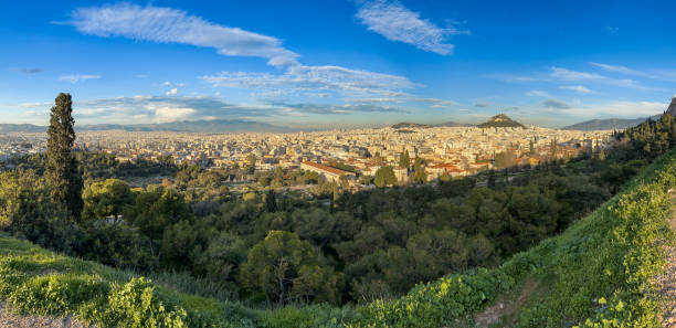 istock Panoramic view from the Acropolis hill over Athens city to Lycabettus hill 1364831709