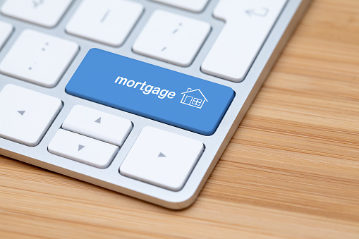 Conceptual keyboard - Mortgage (blue key)