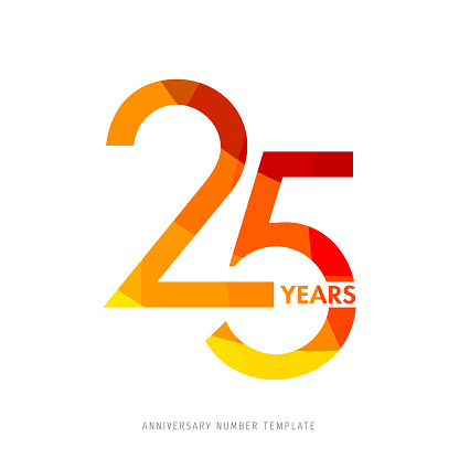 Modern colorful anniversary logo template isolated, anniversary icon label, anniversary symbol stock illustration