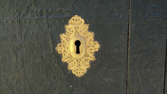 Old brass lock