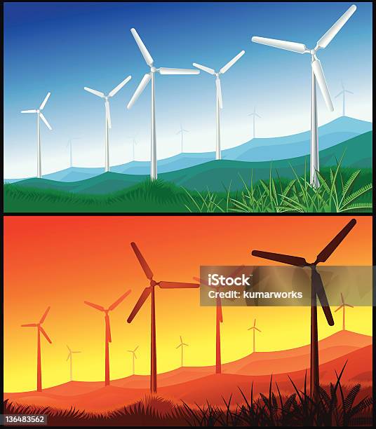 Produkcja Paliw I Energii - Stockowe grafiki wektorowe i więcej obrazów Bez ludzi - Bez ludzi, Elektryczność, Energia wiatru