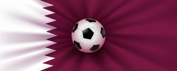 istock Soccer Ball On The Flag Of Qatar 1364846518