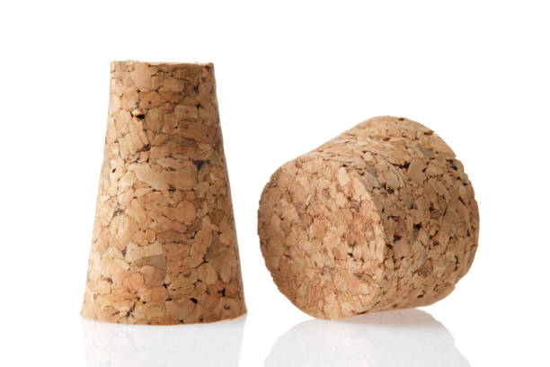 Natural wine cork closeup. several natural wine corks