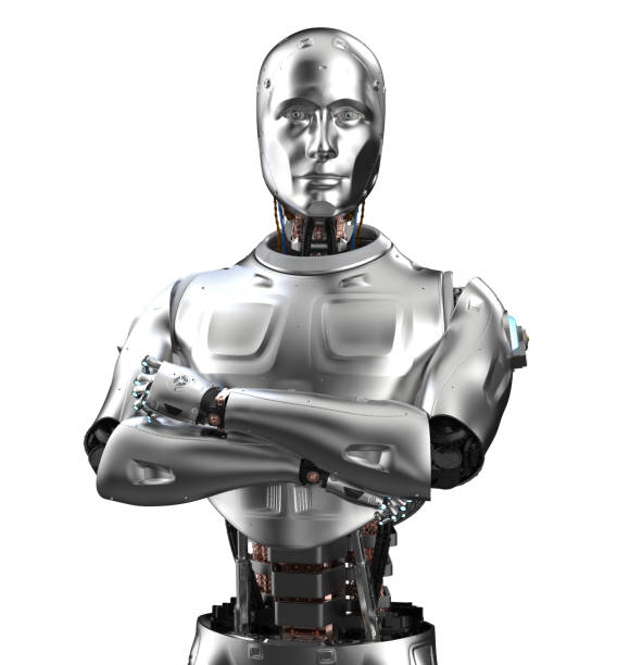 istock portrait robot or cyborg arm crossed 1364860412