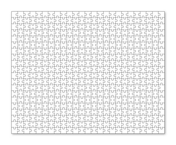 illustrations, cliparts, dessins animés et icônes de grille de puzzle à partir de 500 pièces. schéma de puzzle. illustration vectorielle. - 500
